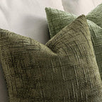 MIULEE Chenille Textured Throw Pillow Covers Olive Green 18x18 Set of 2 | - Image 3