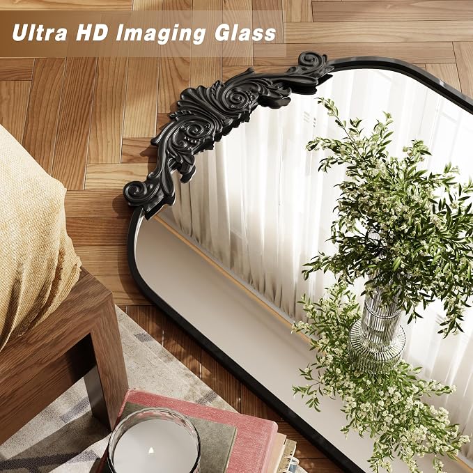 VooBang Vintage Arched Bathroom Mirror, 24x36 Inch Retro Wall Mounted Vanity - Image 3