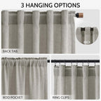 Silver Grey Linen Curtains 108 Inches - Image 2