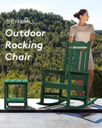 SERWALL HDPE Outdoor Rocking Chair Set of 4, Patio Rocking Chairs Set, Rocking - Image 6