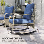 Outsunny 3 Piece Wicker Patio Furniture Set, PE Rattan Rocking Chairs - Image 3