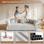 97.6" Oversized Pull Out Sofa Bed, Chesterfield Velvet Sleeper Sofa Couch - Image 5