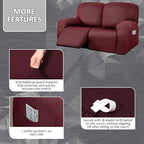 ULTICOR Reclining Loveseat Slipcover, 6-Piece Yarn Dyed Loveseat Reclining Sofa - Image 3