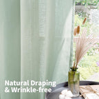 YoungsTex 95 Inch Long Sage Linen Curtains - Image 6