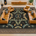 Large Black Rug for Living Room by HazoHaus