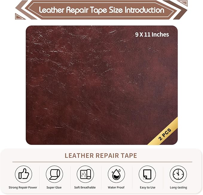 KING MOUNTAIN Leather Repair Patch, 2 Packs 9 x 11 Inches self Adhesive Leather - Image 4