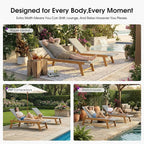 PURPLE LEAF Extra Large Patio Chaise Lounge 2 Pieces French Outdoor Wicker - Image 4