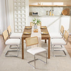 Zesthouse Natural Rattan Dining Chairs Set of 4, Modern Kitchen Chairs - Image 2