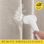 NICETOWN Oatmeal Linen Complete Blackout Curtains 48 inches - Image 8