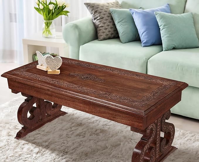 Lightnpro Handcrafted Mango Wood Rectangular Coffee Table - Image 3