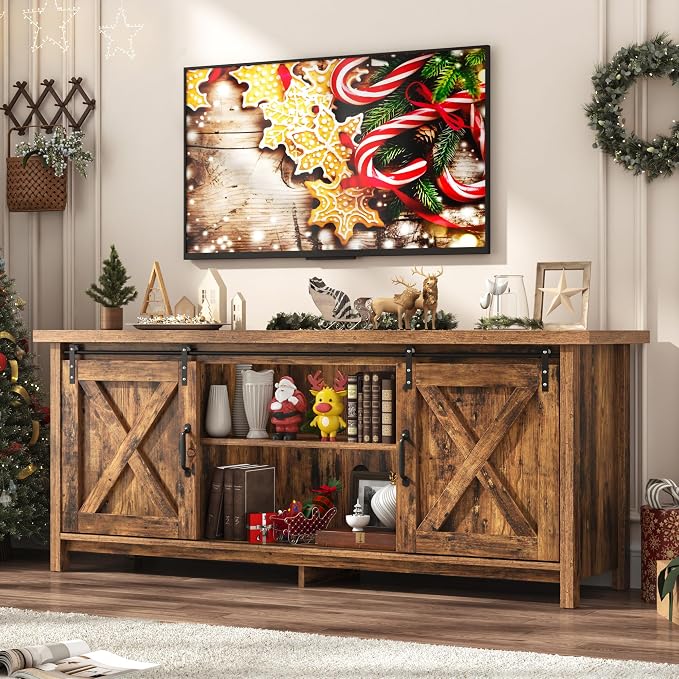 Farmhouse TV Stand for 65 Inch TV - Image 3