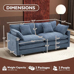 Ihanherry Cloud Sofa 77 Inch Loveseat, Modern Sectional Couch, 2-Seats Sofa - Image 2