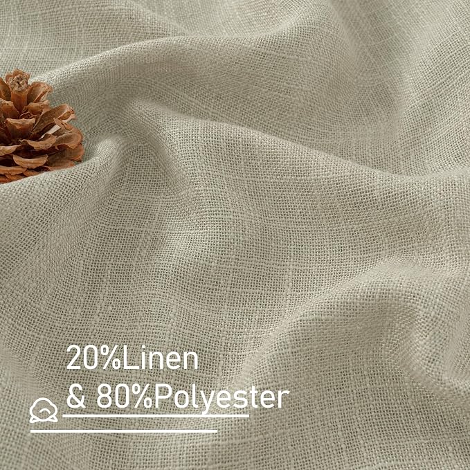 Oatmeal Sheer Linen Curtains 84 Inch Long - Image 3