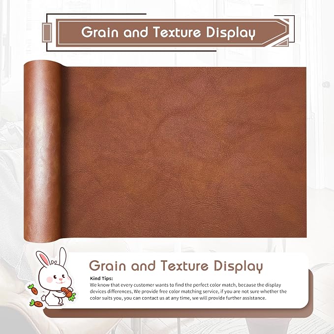 KING MOUNTAIN Leather Repair Patch, 16 x 60 Inches self Adhesive Leather Repair - Image 2