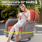 ovios 10 Pieces Patio Furniture Set, Outdoor Wicker Sofa Couch - Image 2