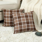 Stellhome Pack of 2 Fall Linen Buffalo Check Decorative Throw Pillow Covers by Stellhome