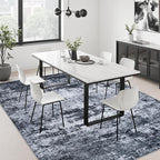 8x10 Area Rug Living Room: Modern Washable Indoor Carpet Black | - Image 4