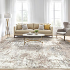 LOONGRUG 7x9 Area Rug Washable Large Neutral Modern Living Room Rugs | Abstract - Image 5