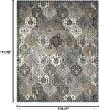 Lahome Moroccan 9x12 Rug for Living Room, Soft Washable Grey Bedroom Rug | - Image 2