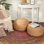 · REDEARTH · Jute Circular Jute Pouf Ottoman - Image 2