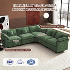 Ihanherry 114" V-Shaped Modern Sofa Modular Sectional Cloud Couch - Image 3