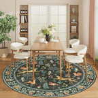 DUKINO 6ft Round Rug for Bedroom, Washable Soft Non Slip Circle Rug, Stain - Image 4