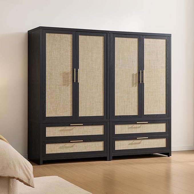 SICOTAS Larger Armoire Wardrobe Closet, Boho Armoire Clothes Organizer by SICOTAS