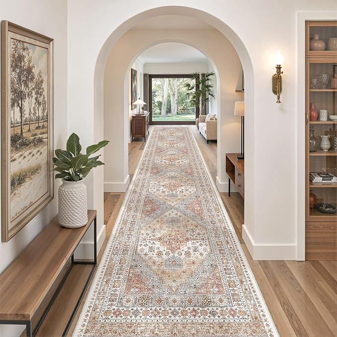 3x14 Runner Rug Non Slip, Washable Hallway Runner Rug, Living Room, Extra Long by Zesthome