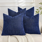 Set of 4 Soft Textured Decorative Throw Pillow Covers 24x24 Inch Cozy Farmhouse by Cozoomy