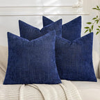 Set of 4 Soft Textured Decorative Throw Pillow Covers 18x18 Inch Cozy Farmhouse by Cozoomy