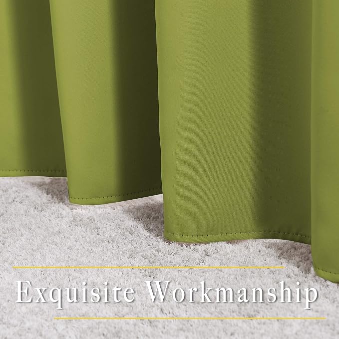 NICETOWN Room Darkening Fresh Green Curtains 84 inches Long, Grommet Room - Image 6