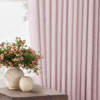 Light Pink Pinch Pleat Linen Semi Sheer Curtains 45 Inch Length 2 Panels | - Image 6