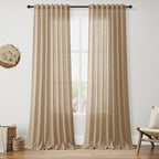 Sand Beige Curtains 96 Inches Long by Nanspring