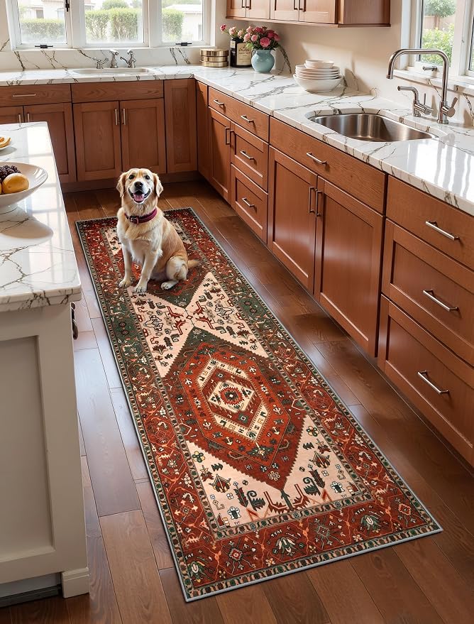 SERISSA 2x6 Washable Non Slip Boho Runner Rug by SERISSAHomeDecorCollection