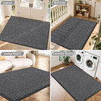 BEQHAUSE Dirt Trapper Door Mat 36"x60", Non-Slip Washable Doormat, Charcoal | - Image 8