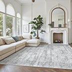 Soalmost 10x12 Area Rugs for Living Room Washable Rug Non-Slip Grey | Large - Image 2