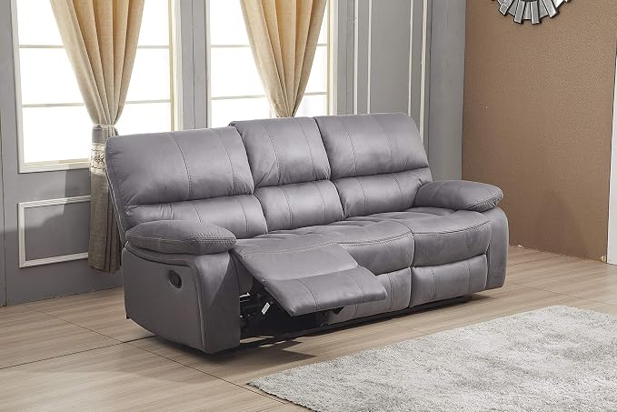 Betsy Furniture Microfiber Reclining Sofa Couch Set Living Room Set 8007 - Image 4