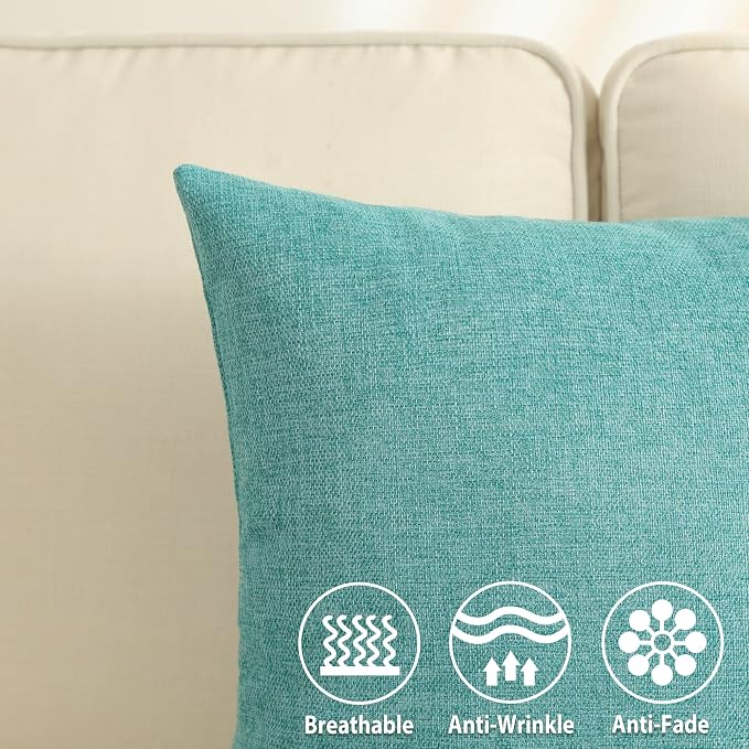 Stellhome Burlap Large Throw Pillow Covers Textured Farmhouse Linen Pillowcase - Image 2