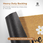 Coir Welcome Mat, Welcome Daisies, 17 x 29 in | 100% Natural Coir, Anti-Shedding - Image 6