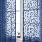 Furman Sheer White Curtains 45 Inch Length 2 Panels Set - Image 3