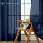 Chyhomenyc Extra Long Navy Blue Semi Sheer Curtains 120 Inches Long 2 Panels Set - Image 7