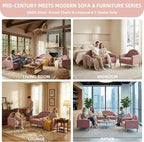 49" Small Loveseat Sofa for Small Spaces, Mid Century Modern Sofa, Linen - Image 6