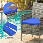 GarveeHome 3-Piece Patio Bistro Set, PE Rattan Outdoor Conversation Furniture - Image 3