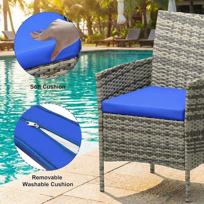 GarveeHome 3-Piece Patio Bistro Set, PE Rattan Outdoor Conversation Furniture - Image 3