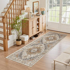 Madane Hallway Runner Rug 2x5 Washable Entry Rugs Non-Slip, Turmeric/Grey | - Image 3