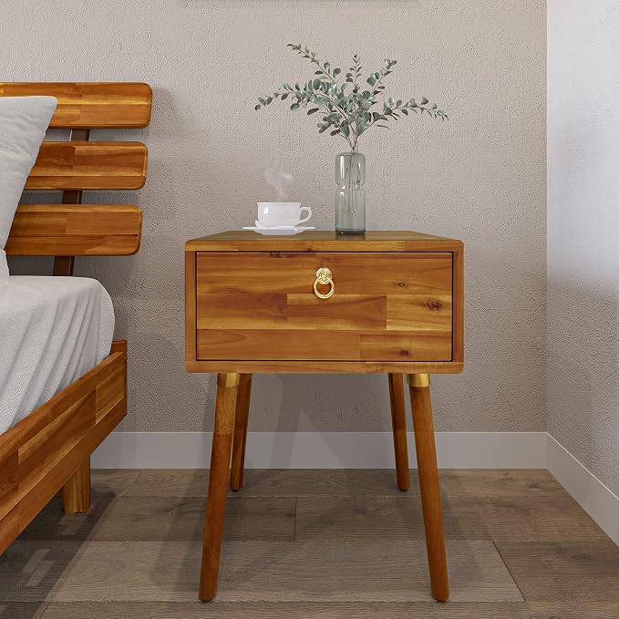 Bme Caden Solid Wood Nightstand/Side Table/End Table, Fully Assembled, - Image 9