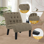 Accent Chair for Bedroom Living Room Modern Button Tufted Upholstered Armless - Image 7