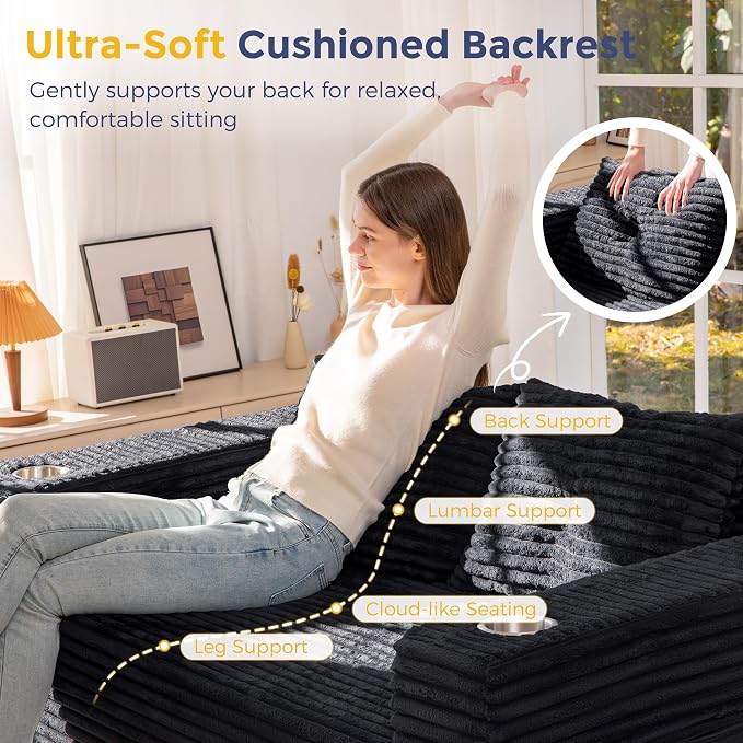 MAXYOYO 63" Boneless Loveseat Sofa Couch - Image 9