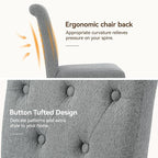 Welzona Upholstered Dining Chairs Set of 6, Button Tufted Parsons Dining Chair - Image 7