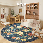 DUKINO 6ft Round Rug, Washable Circle Rug by DUKINO
